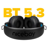 Niceboy Hive JOY 3 Bluetooth On-Ear Hodetelefoner - Svart / Blå
