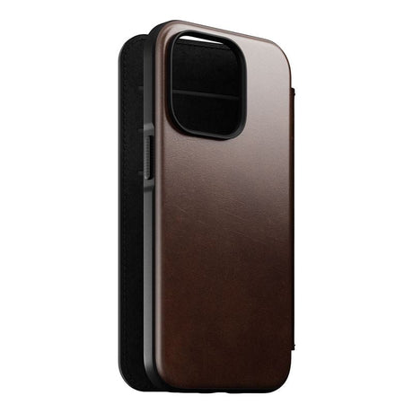 iPhone 14 Pro Nomad Modern Horween Leather Folio Deksel - MagSafe Kompatibel - Brun