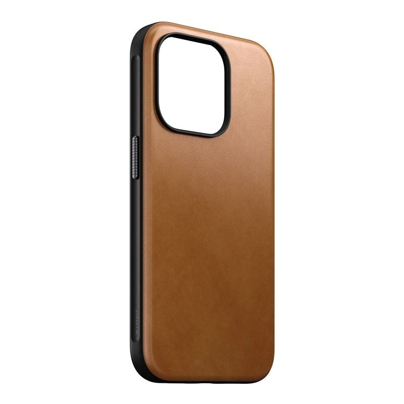 iPhone 15 Pro Nomad Modern Leather Deksel - MagSafe Kompatibel - Tan