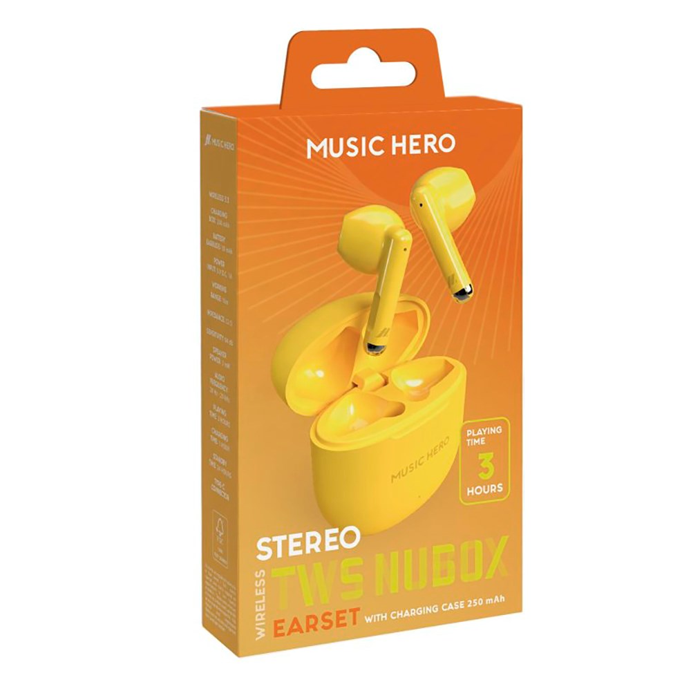 MUSIC HERO Nubox True Wireless Stereo In-Ear Hodetelefoner - Gul