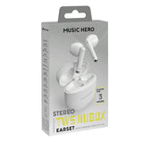 MUSIC HERO Nubox True Wireless Stereo In-Ear Hodetelefoner - Hvit