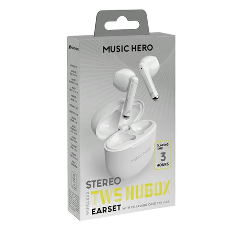 MUSIC HERO Nubox True Wireless Stereo In-Ear Hodetelefoner - Hvit