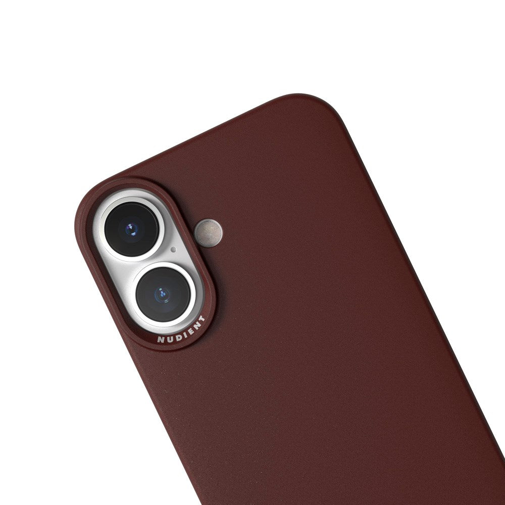 Nudient Thin Case iPhone 16 Deksel - MagSafe Kompatibel - Burgundy Red