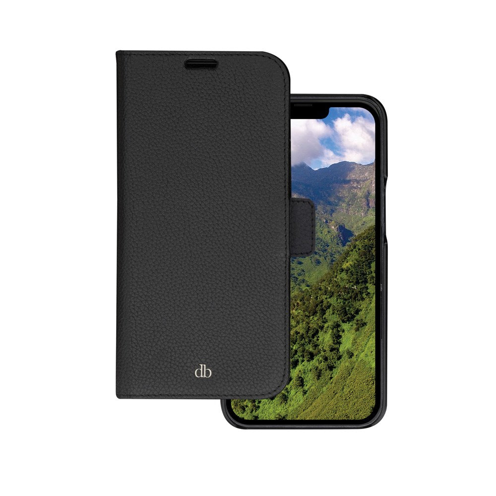 iPhone 14 Plus dbramante1928 New York 2-i-1 Ekte Skinn Flip Deksel - Night Black