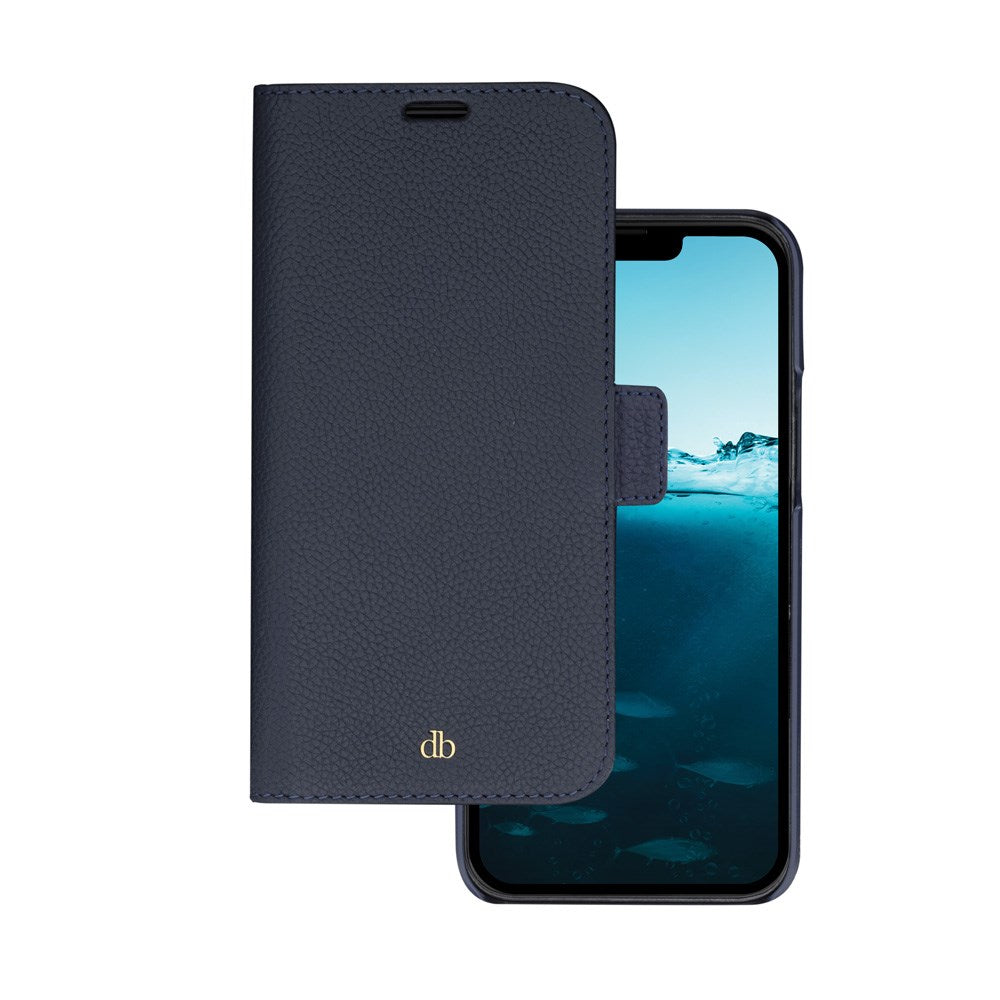 iPhone 14 Pro Max dbramante1928 New York 2-i-1 Ekte Skinn Flip Deksel - Pacific Blue