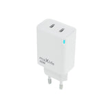 Maxlife 45W Vegglader med 2 x USB-C - Hvit
