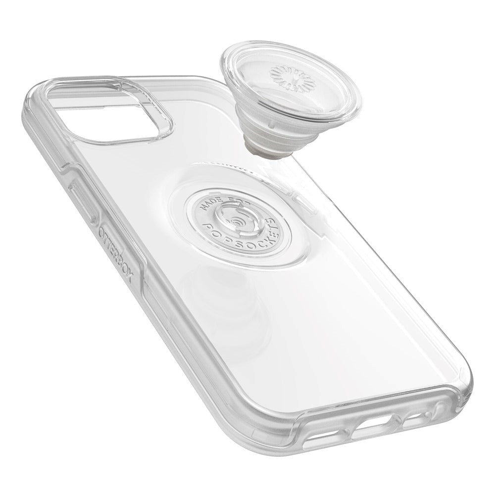 OTTERBOX + POPSOCKETS Symmetry Series iPhone 14 / 13 Håndverker Deksel med Innebygd PopGrip - Gjennomsiktig