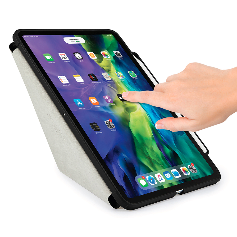 iPad Air (2022 / 2020) Deksel - Pipetto Origami No3 Case m. Apple Pencil Holder - Svart / Gjennomsiktig