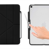 iPad Air (2022 / 2020) Deksel - Pipetto Origami No3 Case m. Apple Pencil Holder - Svart / Gjennomsiktig