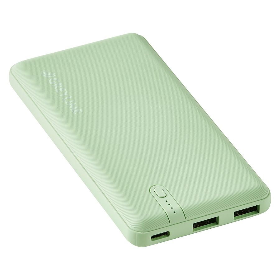 GreyLime Ocean 12W 10.000 mAh - PowerBank 2x USB-A - Grønn