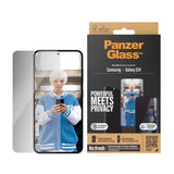 Samsung Galaxy S24 PanzerGlass Ultra Wide Fit Re:fresh Skjermbeskyttelse m. EasyAligner - Privacy - Platinum Strength - Gjennomsiktig / Svart Kant