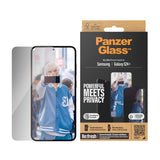 Samsung Galaxy S24+ (Plus) PanzerGlass Ultra Wide Fit Re:fresh Skjermbeskyttelse m. EasyAligner - Privacy - Platinum Strength - Gjennomsiktig / Svart Kant