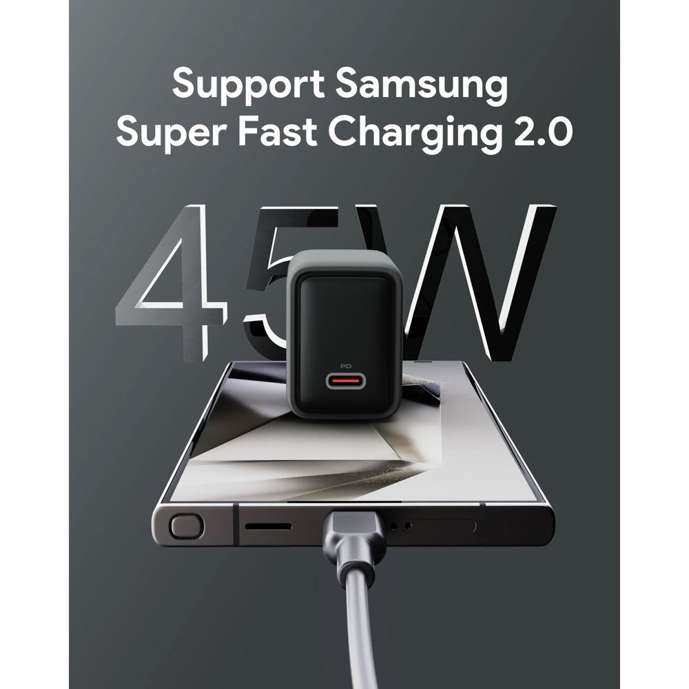 Aukey 45W PD Vegglader med 1 x USB-C - Grå