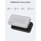 Aukey Sprint 10 000 mAh Powerbank med 15 W & 1 x USB-C & 1 x USB-A - Mørkegrå