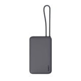 Aukey Spark Sling Powerbank med Innebygd USB-C-Kabel - 10 000 mAh - 20 W - 1 x USB-C - 1 x USB-A - Grå