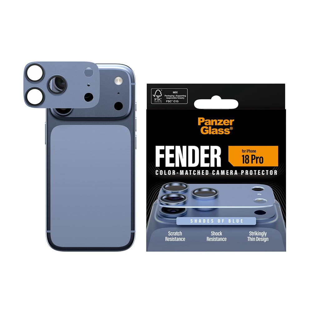 iPhone 18 Pro PanzerGlass FENDER Kameralinsebeskyttelse - Shades of Blue