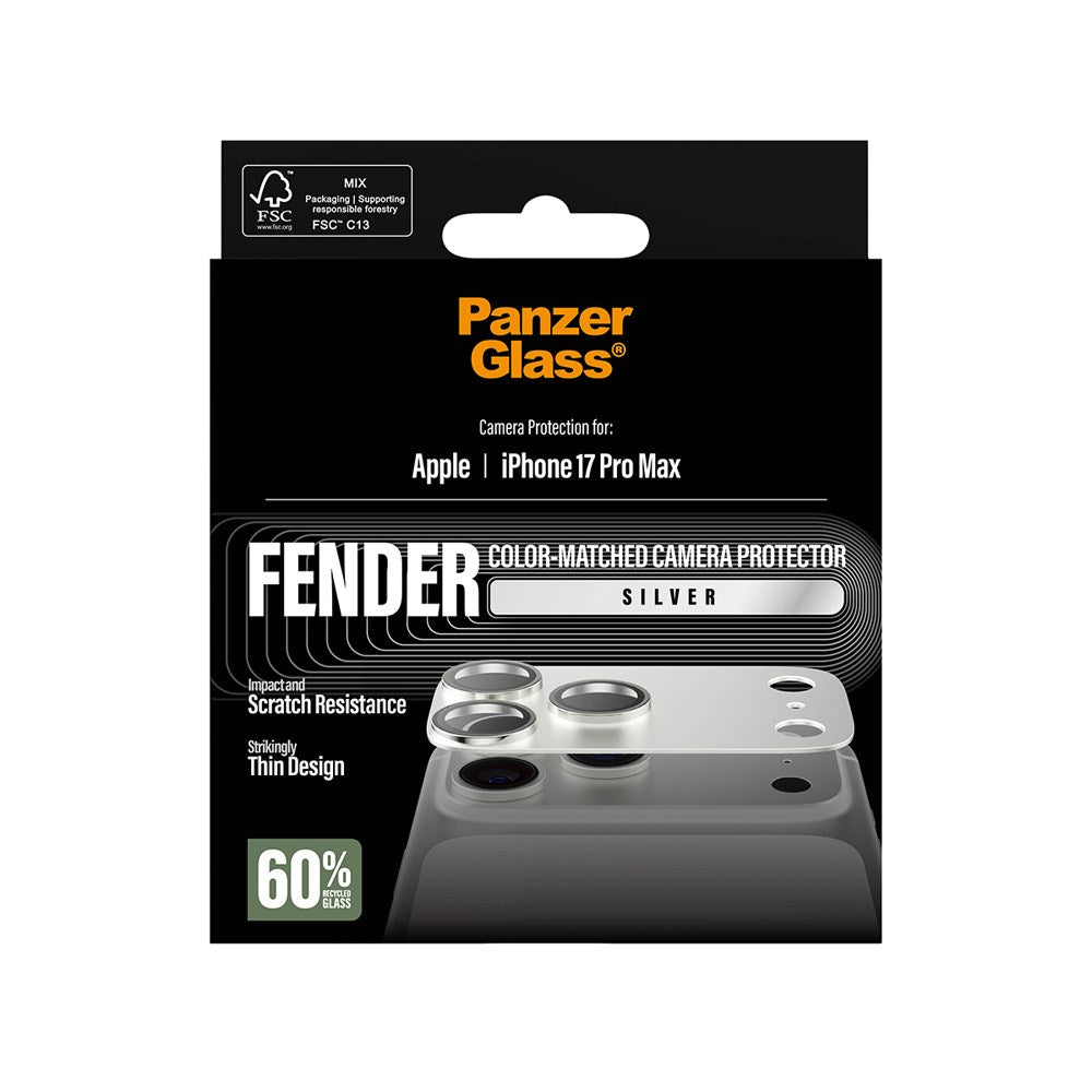 iPhone 17 Pro Max PanzerGlass FENDER Kameralinsebeskyttelse - Silver