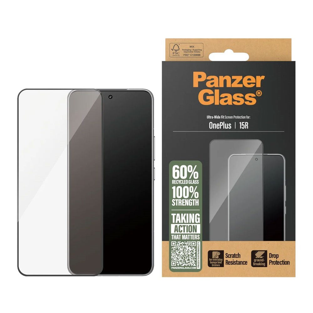 OnePlus 15R PanzerGlass Skjermbeskyttelsesglass - Ultra Wide Fit - Gjennomsiktig