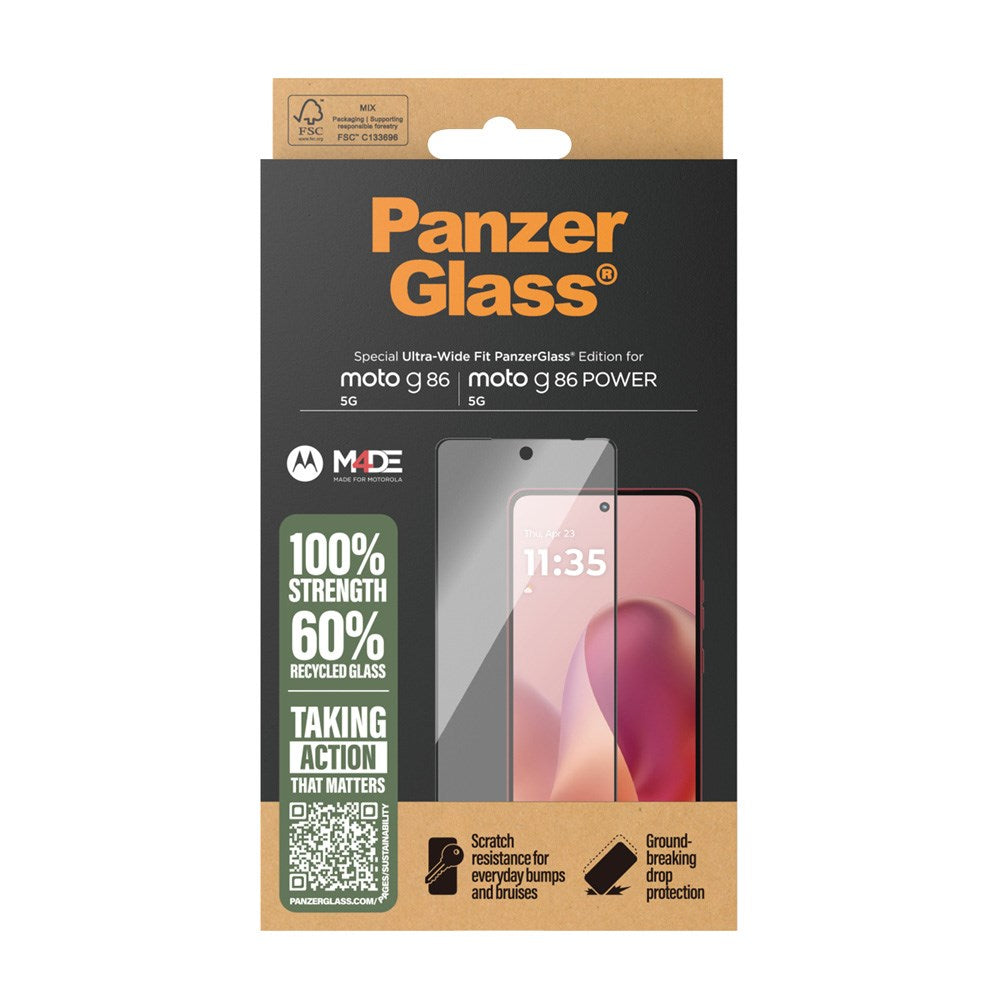 PanzerGlass Motorola Moto G86 / G86 Power Skjermbeskyttelsesglass - Ultra Wide Fit - Gjennomsiktig