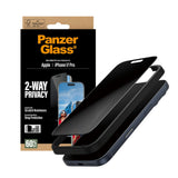 PanzerGlass iPhone 17 Pro 2-Way Privacy Skjermbeskyttelse - Ultra-Wide Fit - Gjennomsiktig