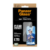 PanzerGlass iPhone 17 / 16 Pro Skjermbeskytterglass med EasyAligner - Ultra Wide Fit - Gjennomsiktig