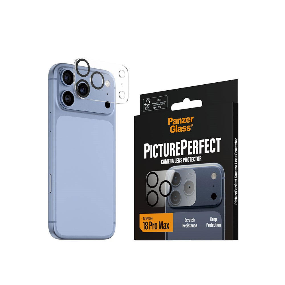iPhone 18 Pro Max PanzerGlass PicturePerfect Kameralinsebeskytter - Gjennomsiktig / Svart