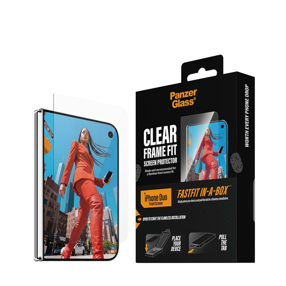 iPhone Duo PanzerGlass Skjermbeskyttelsesglass m. FastFit In-A-Box - Ultra Wide Fit - Gjennomsiktig