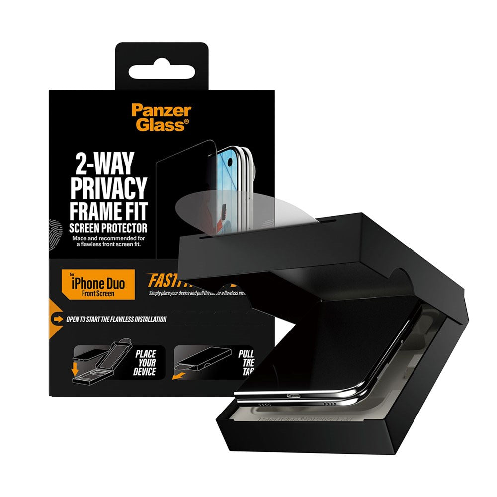 iPhone Duo PanzerGlass Ultra Wide Fit Skjermbeskyttelsesglass m. FastFit In-A-Box - Privacy - Gjennomsiktig