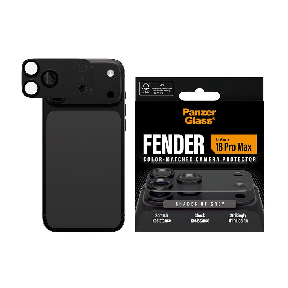 iPhone 18 Pro Max PanzerGlass FENDER Kameralinsebeskyttelse - Shades of Grey