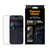 PanzerGlass iPhone 17 Pro Max Stealth Skjermbeskyttelse - Ultra-Wide Fit - Gjennomsiktig / Svart Kant