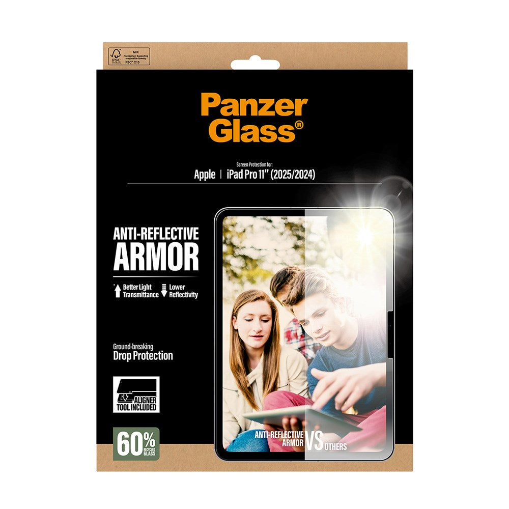 iPad Pro 11" (2025–2024) PanzerGlass® Antirefleks Skjermbeskytter Ultra-Wide Fit med Monteringsverktøy