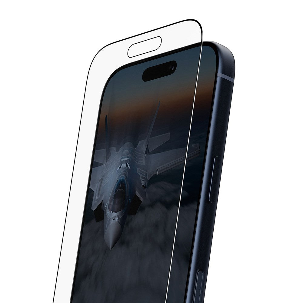 PanzerGlass iPhone 17 Pro Stealth Skjermbeskyttelse - Ultra-Wide Fit - Gjennomsiktig / Svart Kant