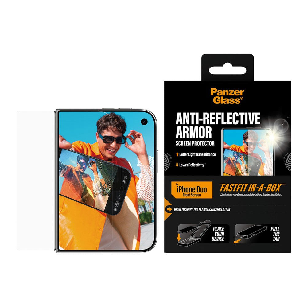 iPhone Duo PanzerGlass Skjermbeskytter med FastFit In-A-Box - Antirefleks - Gjennomsiktig