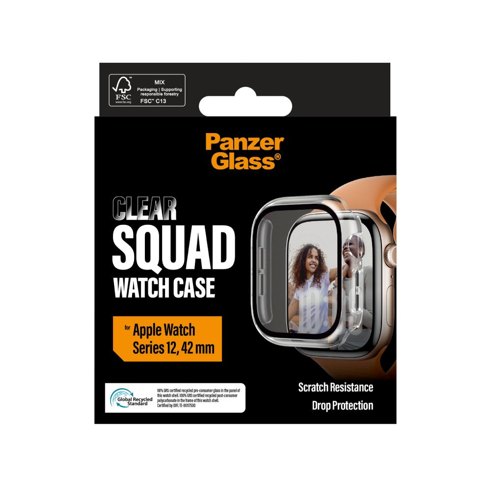 Apple Watch Series 12 (42mm) PanzerGlass Squad Deksel - Gjennomsiktig