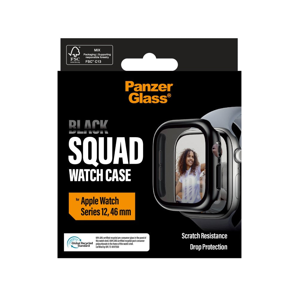 Apple Watch Series 12 (46mm) PanzerGlass Squad Deksel - Svart