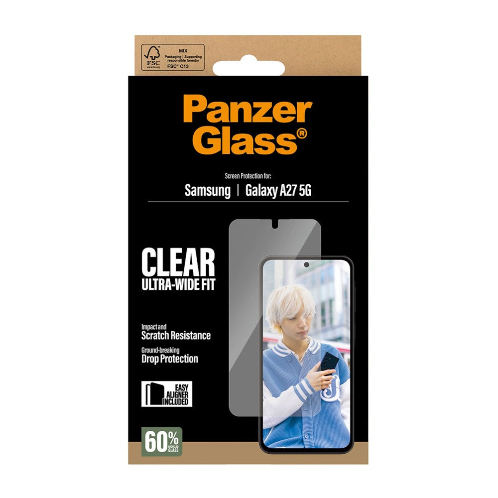 Samsung Galaxy A27 PanzerGlass Skjermbeskyttelsesglass - Ultra Wide Fit med EasyAligner - Gjennomsiktig