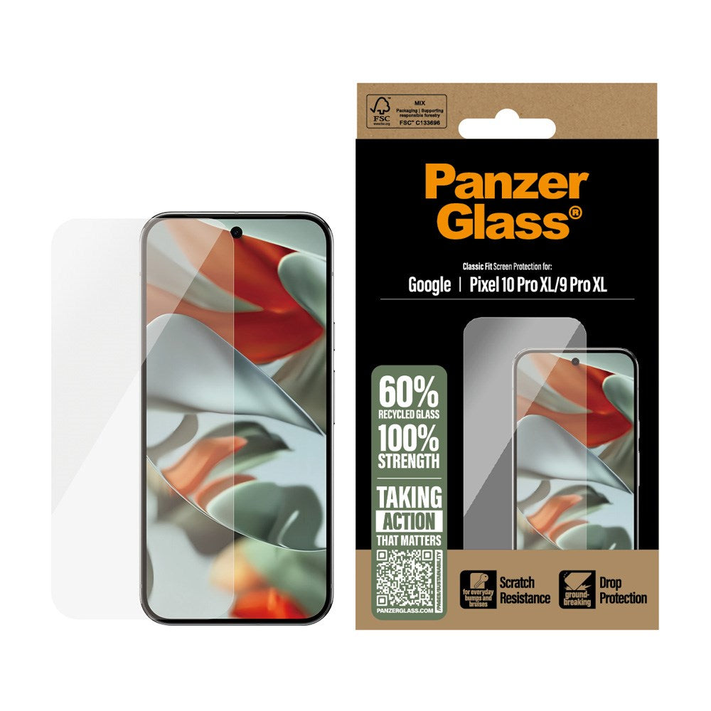 PanzerGlass Google Pixel 10 Pro XL / 9 Pro XL Skjermbeskytterglass - Classic Fit - Gjennomsiktig