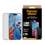 PanzerGlass iPhone 17 / 16 Pro 2-Way Privacy Skjermbeskyttelse - Ultra-Wide Fit - Gjennomsiktig