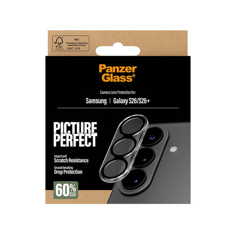 Samsung Galaxy S26 / S26+ (Plus) PanzerGlass PicturePerfect Kameralinsebeskytter - Gjennomsiktig / Svart