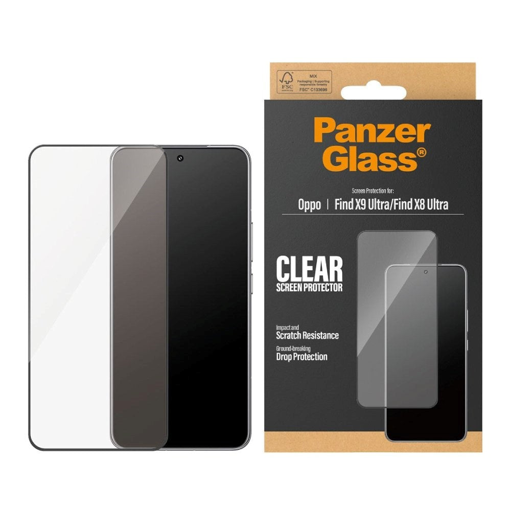 OPPO Find X9 Ultra PanzerGlass Skjermbeskyttelsesglass - Ultra Wide Fit med EasyAligner - Gjennomsiktig