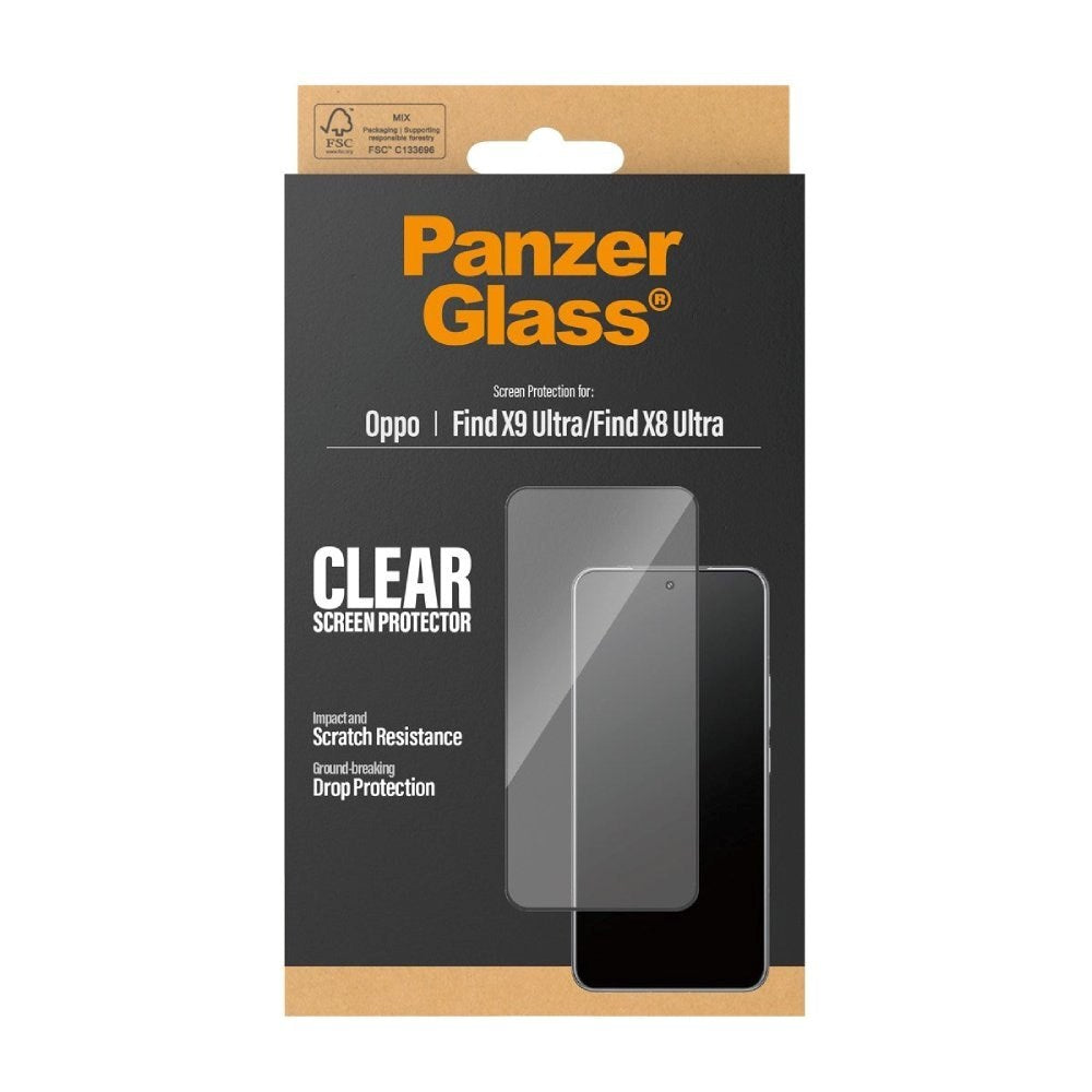 OPPO Find X9 Ultra PanzerGlass Skjermbeskyttelsesglass - Ultra Wide Fit med EasyAligner - Gjennomsiktig