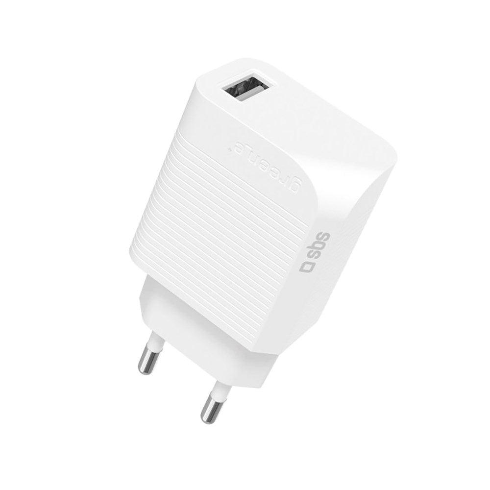 SBS x GREEN_E 18W USB-A Vegglader med Resirkuleringssett - Hvit