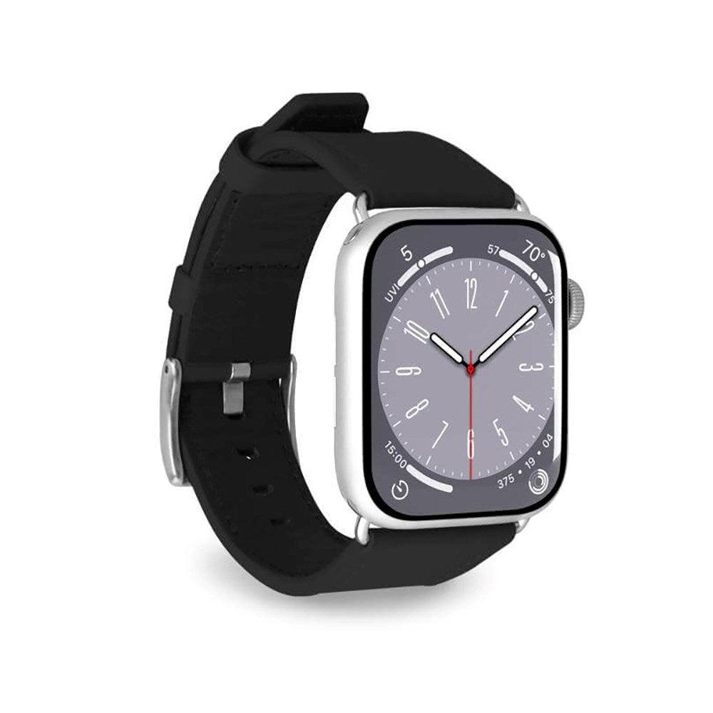 Apple Watch (42/44/SE/45/46/49mm) Puro E-CLASSIC Kunstskinn Klokkerem - Svart