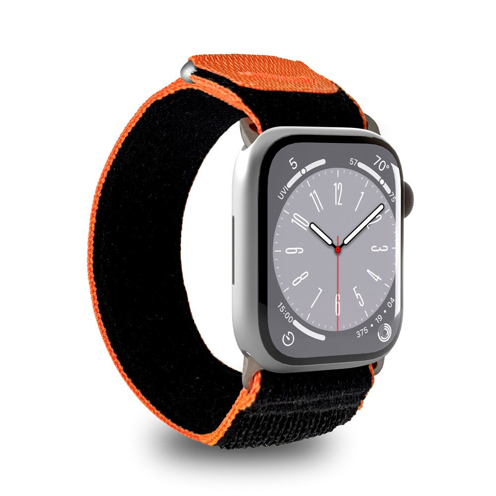 Apple Watch (38/40/SE/41/42mm) PURO TRIAL LOOP Rem - Svart/Oransje