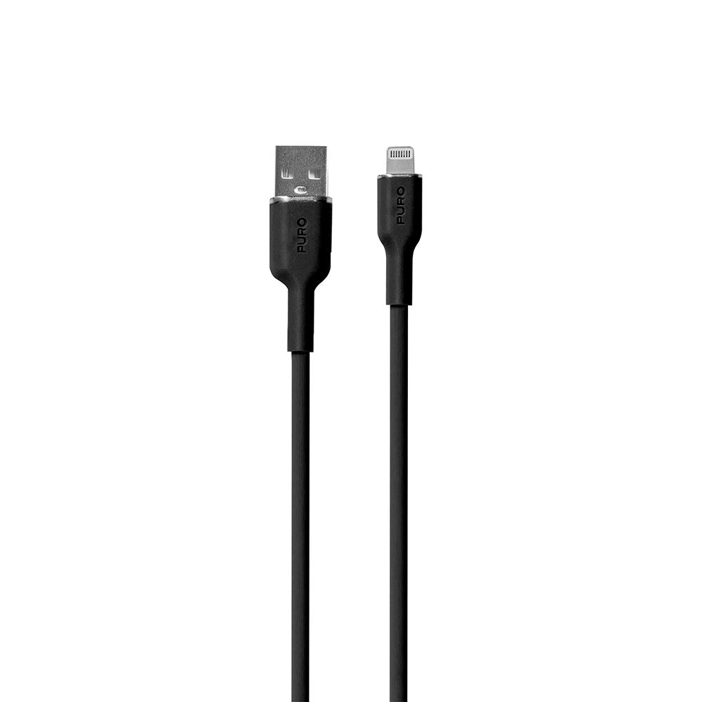 PURO Soft USB-A til Lightning Kabel 1.5m - Svart