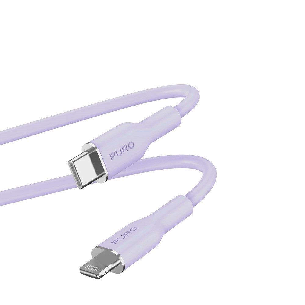 PURO Soft USB-C til Lightning Kabel 1.5m - Lilla