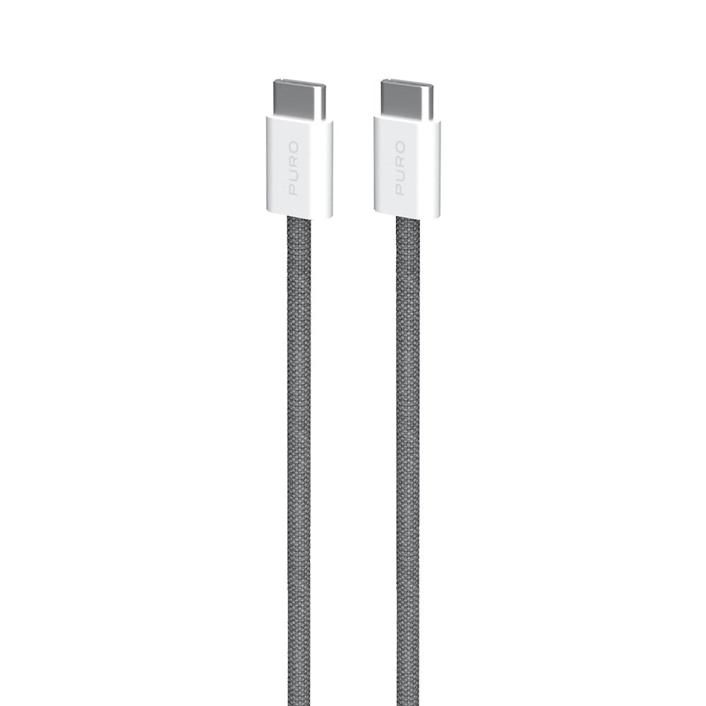 Puro Flettet USB-C Kabel – 1,5m, 60W og 480Mbps Dataoverføring - Grå