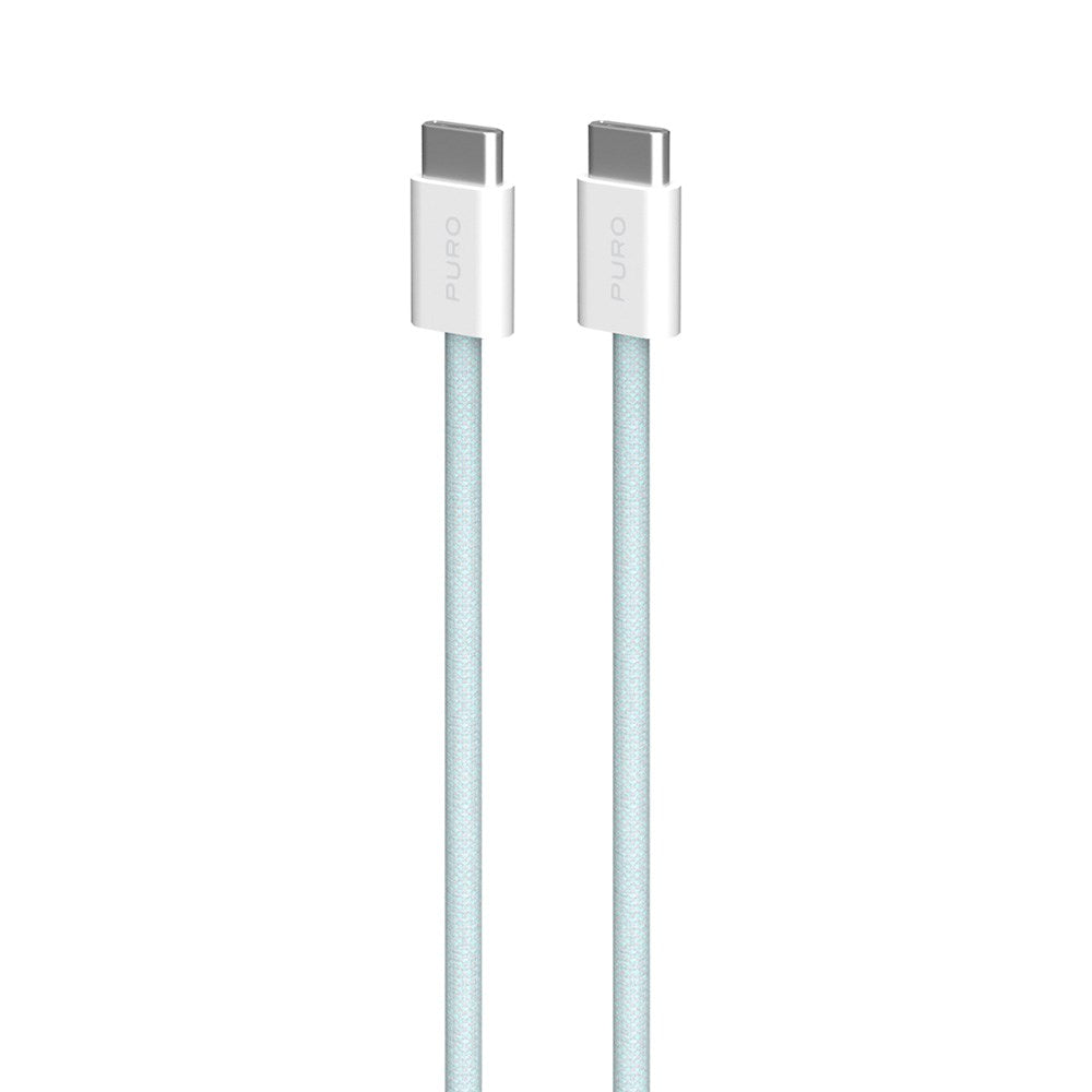 Puro Flettet USB-C Kabel – 1,5m, 60W og 480Mbps Dataoverføring - Lyseblå