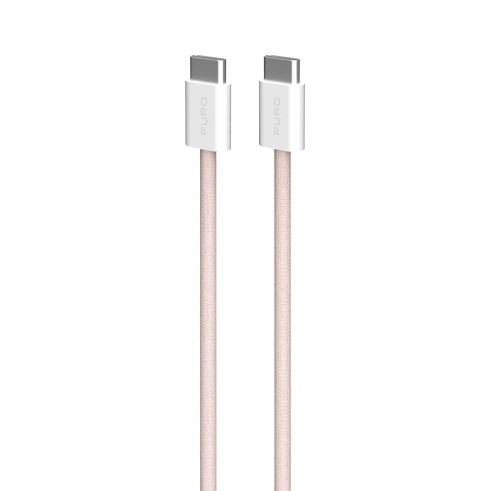 Puro Flettet USB-C Kabel – 1,5m, 60W og 480Mbps Dataoverføring - Rosa