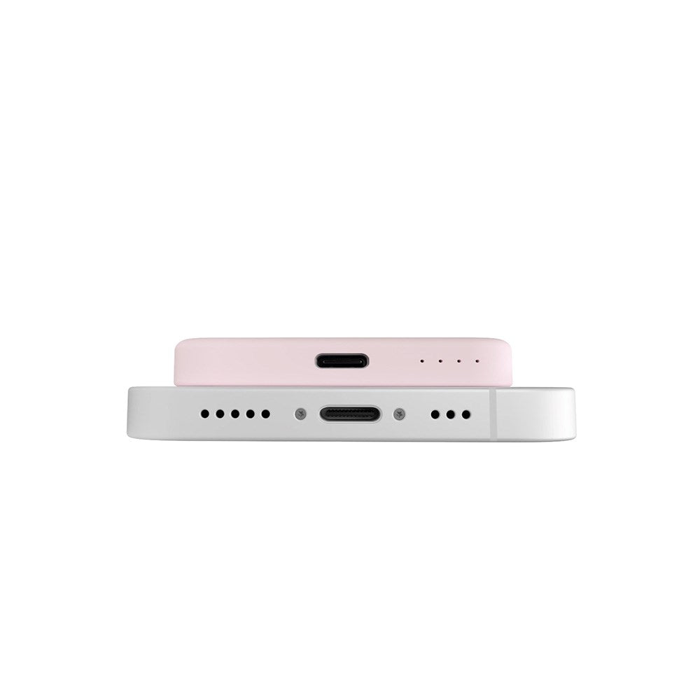 Puro Mini Power Mag 15W Magnetisk Power Bank 4200 mAh med USB-C Plugg - MagSafe Kompatibel - Rosa